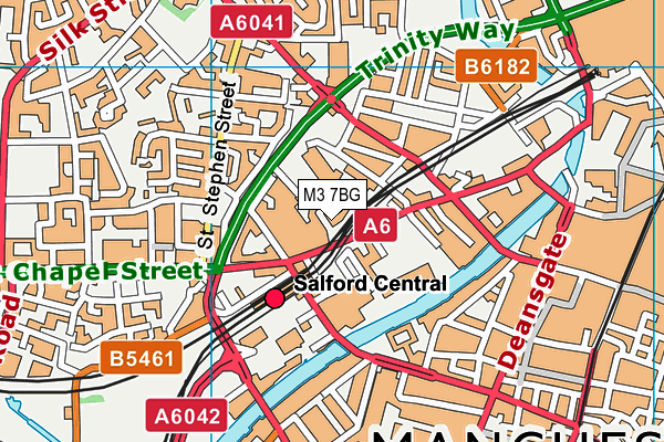 M3 7BG map - OS VectorMap District (Ordnance Survey)