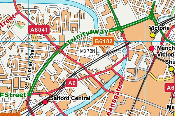 M3 7BN map - OS VectorMap District (Ordnance Survey) M3 7BN map - OS VectorMap District (Ordnance Survey)