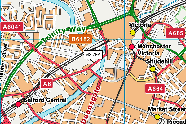 M3 7FA map - OS VectorMap District (Ordnance Survey) M3 7FA map - OS VectorMap District (Ordnance Survey)