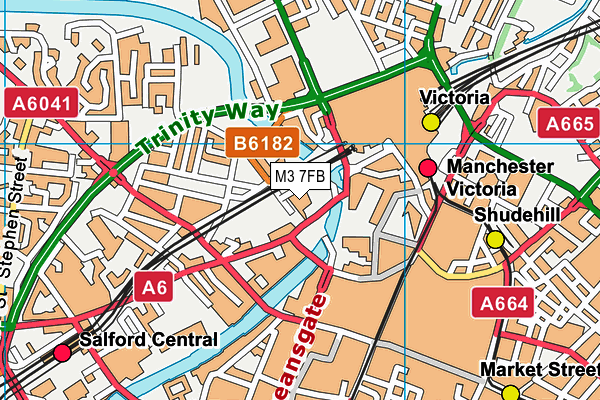 M3 7FB map - OS VectorMap District (Ordnance Survey) M3 7FB map - OS VectorMap District (Ordnance Survey)