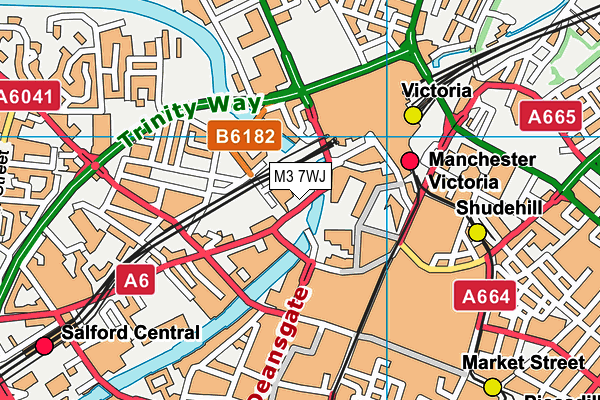M3 7WJ map - OS VectorMap District (Ordnance Survey) M3 7WJ map - OS VectorMap District (Ordnance Survey)