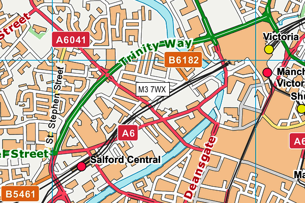 M3 7WX map - OS VectorMap District (Ordnance Survey) M3 7WX map - OS VectorMap District (Ordnance Survey)