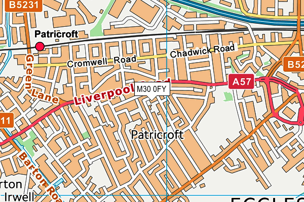 M30 0FY map - OS VectorMap District (Ordnance Survey) M30 0FY map - OS VectorMap District (Ordnance Survey)