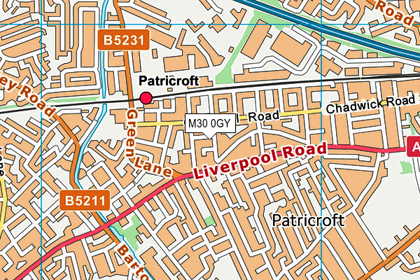 M30 0GY map - OS VectorMap District (Ordnance Survey)