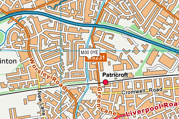M30 0YE map - OS VectorMap District (Ordnance Survey) M30 0YE map - OS VectorMap District (Ordnance Survey)