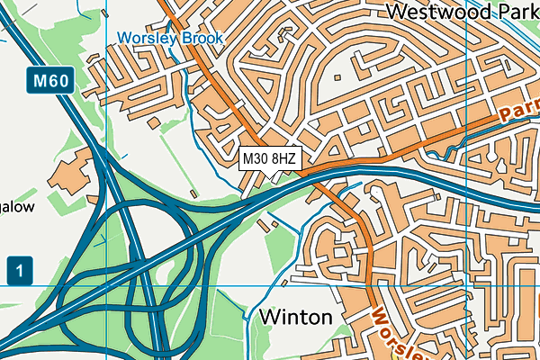 M30 8HZ map - OS VectorMap District (Ordnance Survey) M30 8HZ map - OS VectorMap District (Ordnance Survey)