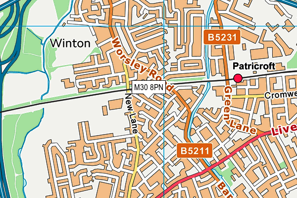 M30 8PN map - OS VectorMap District (Ordnance Survey) M30 8PN map - OS VectorMap District (Ordnance Survey)