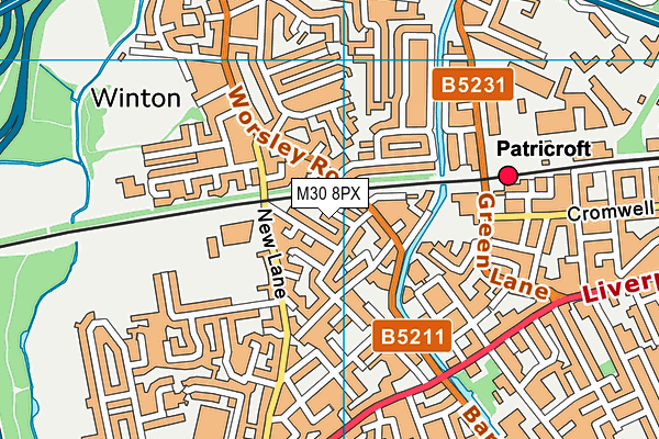 M30 8PX map - OS VectorMap District (Ordnance Survey) M30 8PX map - OS VectorMap District (Ordnance Survey)