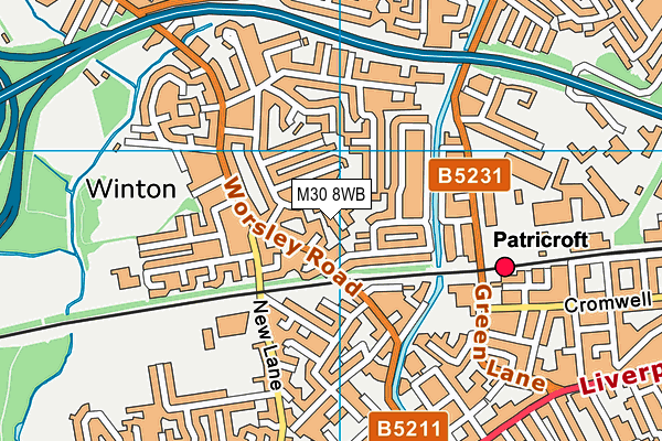 M30 8WB map - OS VectorMap District (Ordnance Survey) M30 8WB map - OS VectorMap District (Ordnance Survey)