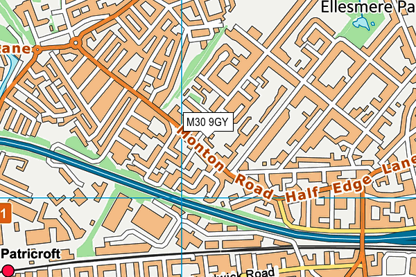 M30 9GY map - OS VectorMap District (Ordnance Survey) M30 9GY map - OS VectorMap District (Ordnance Survey)