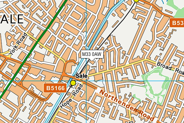 M33 0AW map - OS VectorMap District (Ordnance Survey)