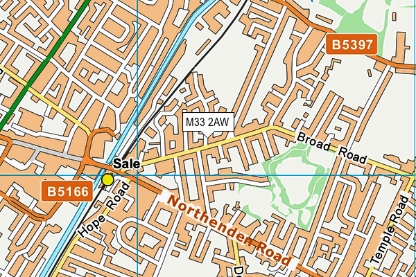 M33 2AW map - OS VectorMap District (Ordnance Survey)