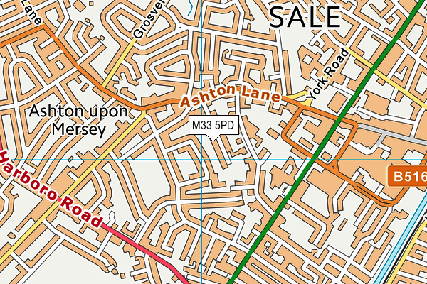 M33 5PD map - OS VectorMap District (Ordnance Survey)
