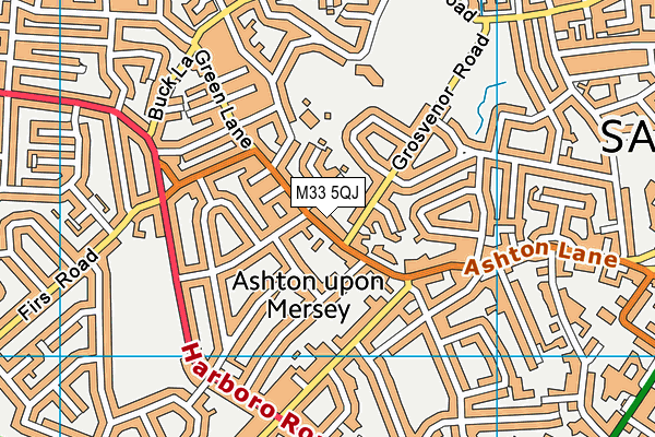 M33 5QJ map - OS VectorMap District (Ordnance Survey) M33 5QJ map - OS VectorMap District (Ordnance Survey)