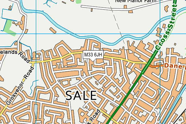 M33 6JH map - OS VectorMap District (Ordnance Survey)