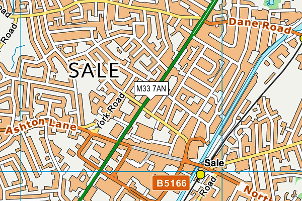 M33 7AN map - OS VectorMap District (Ordnance Survey)