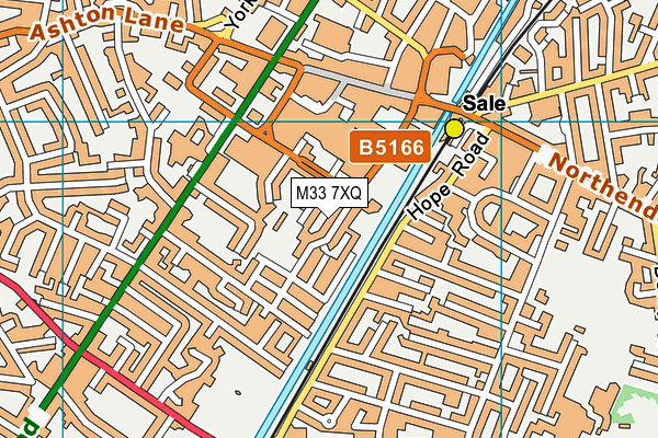 M33 7XQ map - OS VectorMap District (Ordnance Survey)