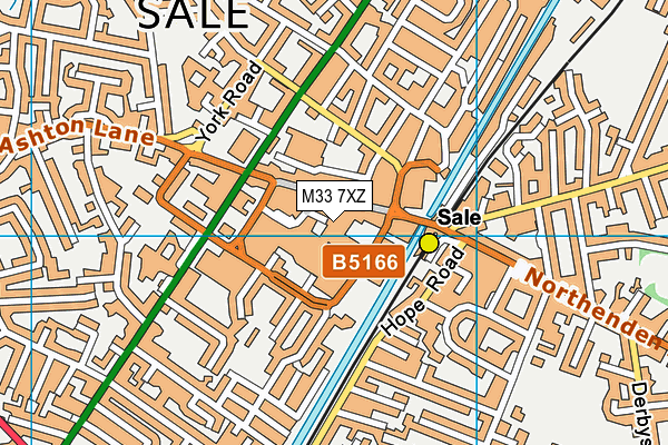 M33 7XZ map - OS VectorMap District (Ordnance Survey)