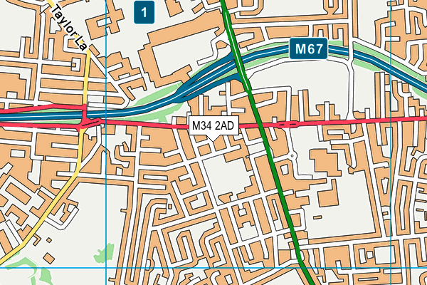 M34 2AD map - OS VectorMap District (Ordnance Survey) M34 2AD map - OS VectorMap District (Ordnance Survey)