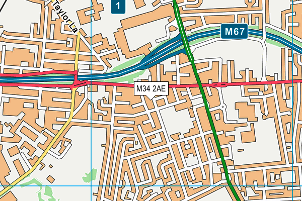 M34 2AE map - OS VectorMap District (Ordnance Survey) M34 2AE map - OS VectorMap District (Ordnance Survey)