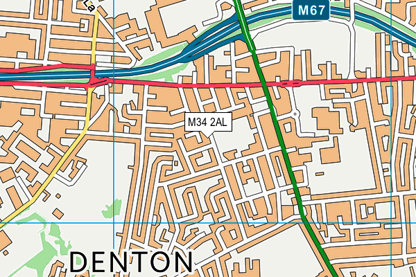 M34 2AL map - OS VectorMap District (Ordnance Survey)
