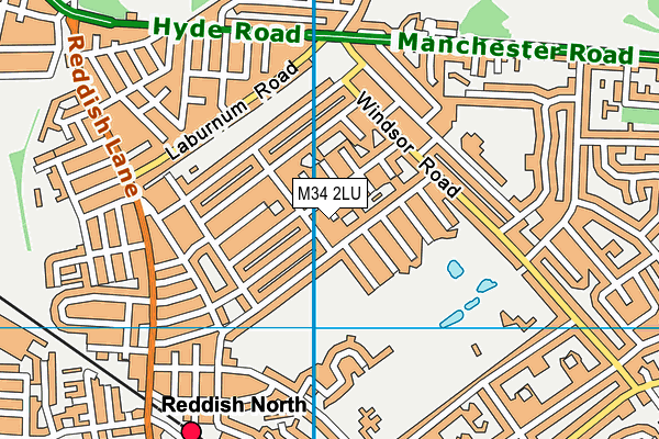 M34 2LU map - OS VectorMap District (Ordnance Survey)