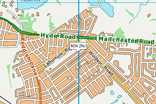 M34 2NJ map - OS VectorMap District (Ordnance Survey)