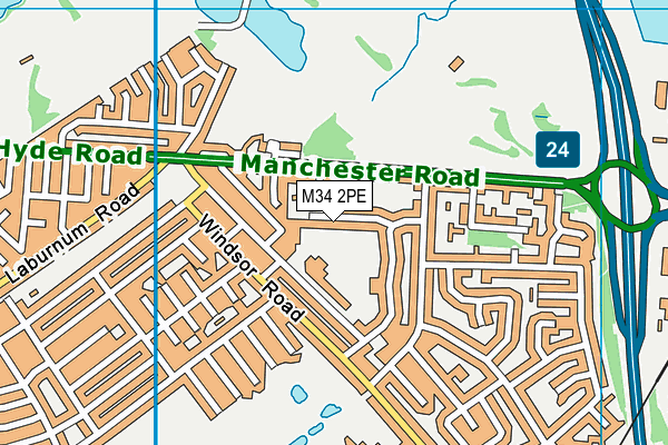 M34 2PE map - OS VectorMap District (Ordnance Survey) M34 2PE map - OS VectorMap District (Ordnance Survey)