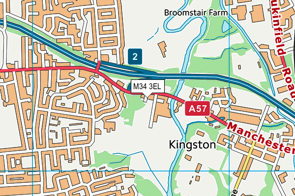 M34 3EL map - OS VectorMap District (Ordnance Survey)