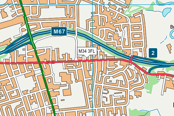M34 3FL map - OS VectorMap District (Ordnance Survey) M34 3FL map - OS VectorMap District (Ordnance Survey)