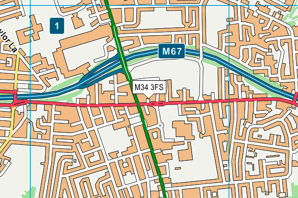 M34 3FS map - OS VectorMap District (Ordnance Survey) M34 3FS map - OS VectorMap District (Ordnance Survey)