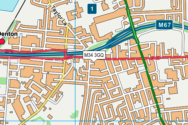 M34 3GQ map - OS VectorMap District (Ordnance Survey)