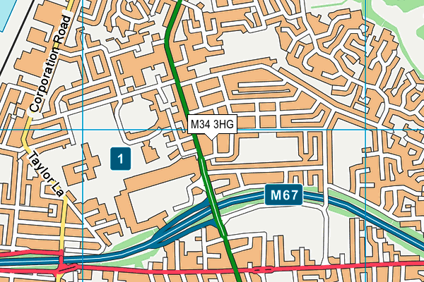 M34 3HG map - OS VectorMap District (Ordnance Survey) M34 3HG map - OS VectorMap District (Ordnance Survey)