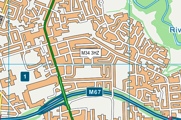 M34 3HZ map - OS VectorMap District (Ordnance Survey) M34 3HZ map - OS VectorMap District (Ordnance Survey)