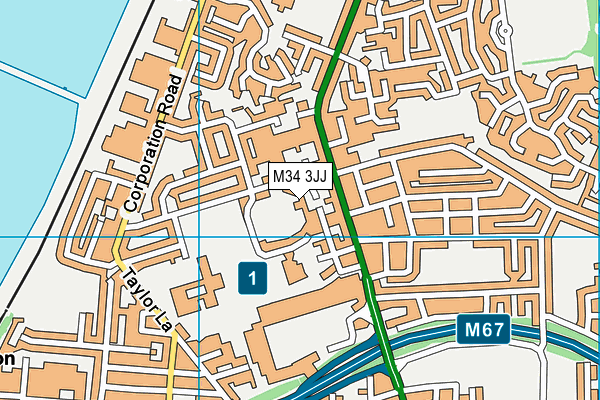 M34 3JJ map - OS VectorMap District (Ordnance Survey) M34 3JJ map - OS VectorMap District (Ordnance Survey)