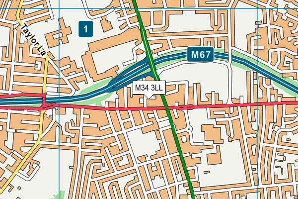 M34 3LL map - OS VectorMap District (Ordnance Survey) M34 3LL map - OS VectorMap District (Ordnance Survey)
