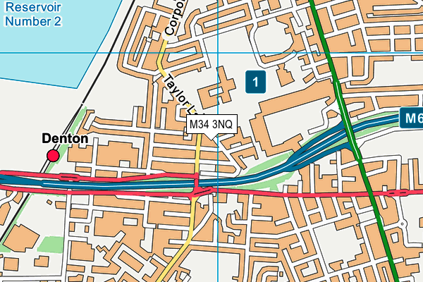 M34 3NQ map - OS VectorMap District (Ordnance Survey)