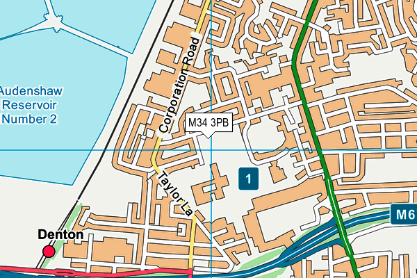 M34 3PB map - OS VectorMap District (Ordnance Survey)