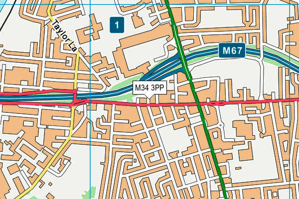M34 3PP map - OS VectorMap District (Ordnance Survey) M34 3PP map - OS VectorMap District (Ordnance Survey)