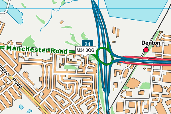 M34 3QG map - OS VectorMap District (Ordnance Survey) M34 3QG map - OS VectorMap District (Ordnance Survey)
