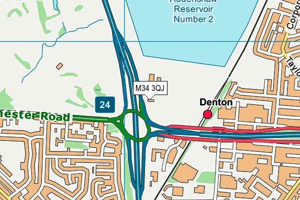M34 3QJ map - OS VectorMap District (Ordnance Survey) M34 3QJ map - OS VectorMap District (Ordnance Survey)