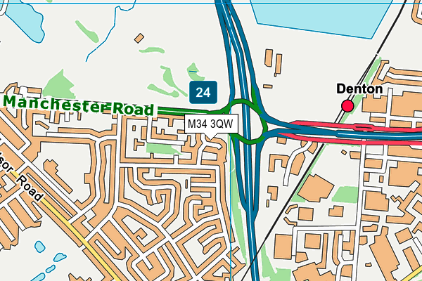 M34 3QW map - OS VectorMap District (Ordnance Survey) M34 3QW map - OS VectorMap District (Ordnance Survey)