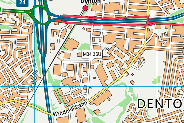 M34 3SU map - OS VectorMap District (Ordnance Survey)