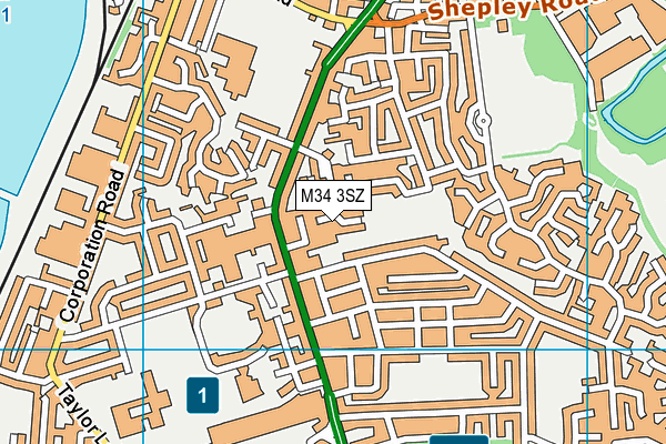 M34 3SZ map - OS VectorMap District (Ordnance Survey) M34 3SZ map - OS VectorMap District (Ordnance Survey)