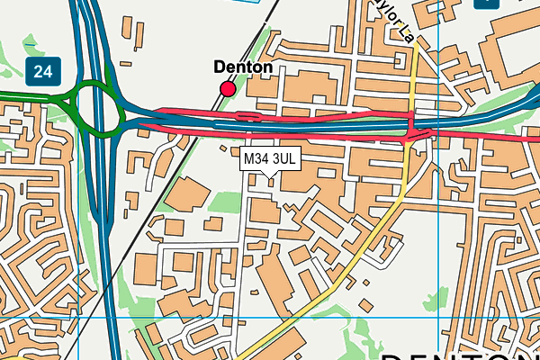 M34 3UL map - OS VectorMap District (Ordnance Survey)