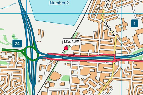 M34 3WE map - OS VectorMap District (Ordnance Survey) M34 3WE map - OS VectorMap District (Ordnance Survey)