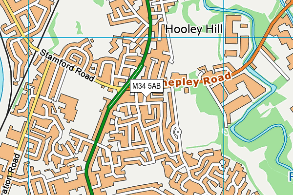 M34 5AB map - OS VectorMap District (Ordnance Survey) M34 5AB map - OS VectorMap District (Ordnance Survey)