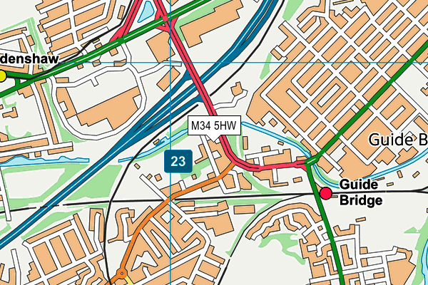 M34 5HW map - OS VectorMap District (Ordnance Survey) M34 5HW map - OS VectorMap District (Ordnance Survey)
