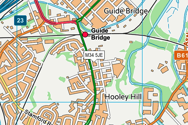 M34 5JE map - OS VectorMap District (Ordnance Survey)