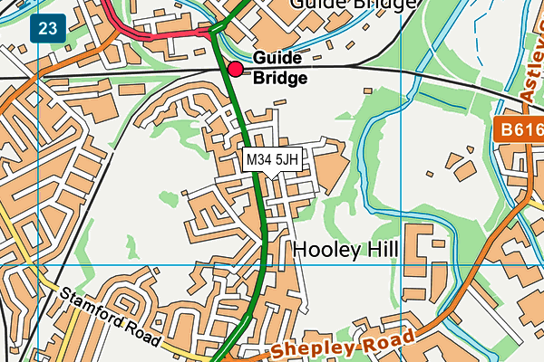 M34 5JH map - OS VectorMap District (Ordnance Survey) M34 5JH map - OS VectorMap District (Ordnance Survey)
